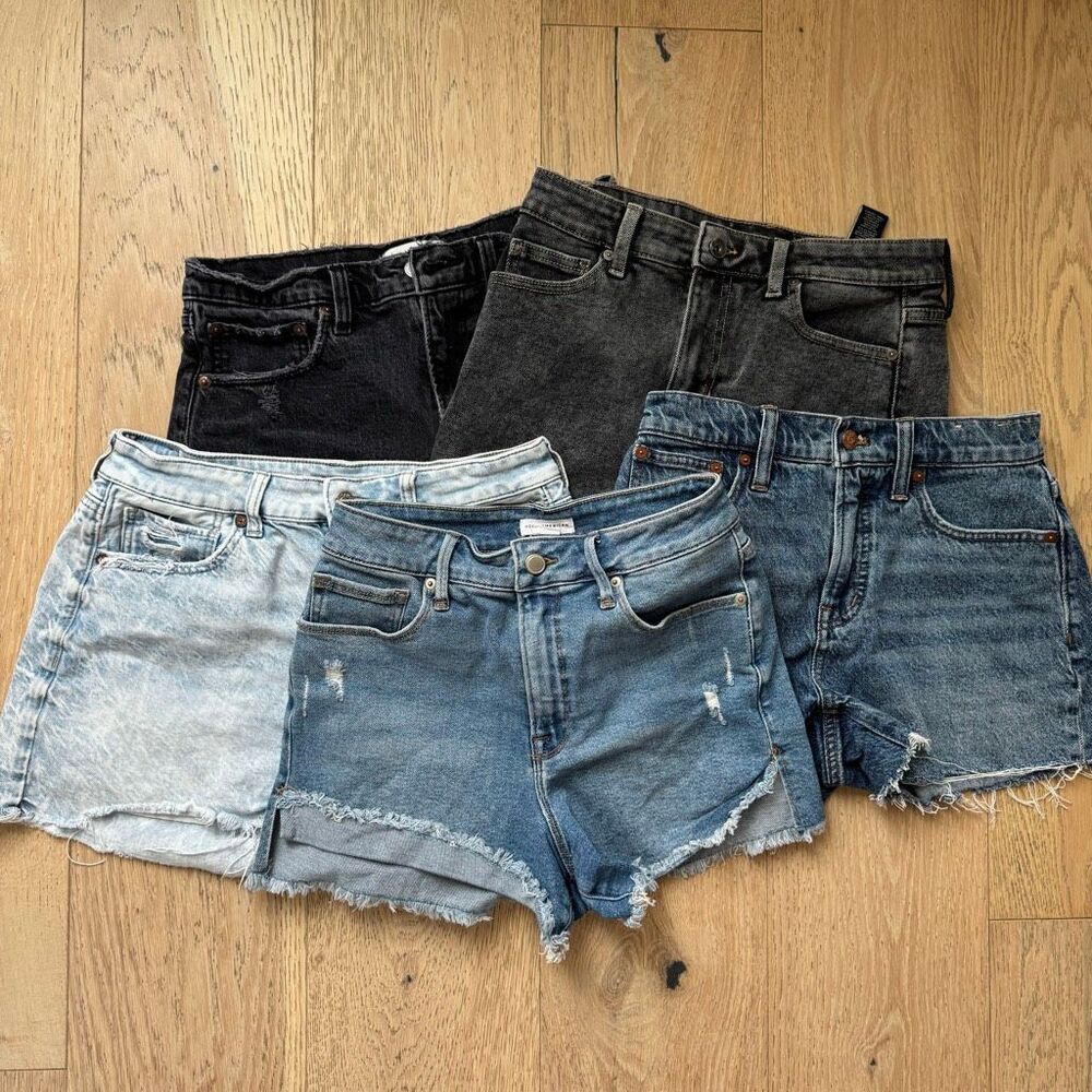 Abercrombie & Fitch Madewell Good American Jean Shorts Bundle Size Small Medium